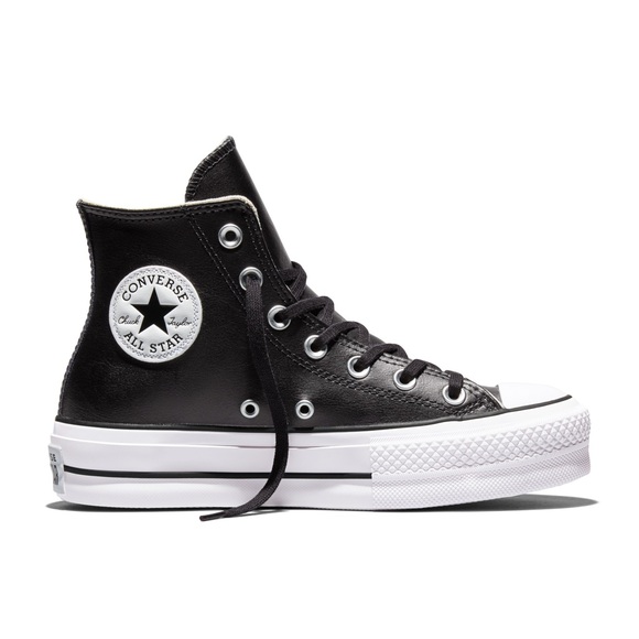 Converse Shoes - converse leather platform high top sneakers